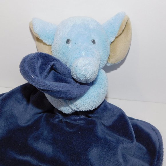2013 Carters Blue Elephant Rattle Security Blanket Plush Baby Lovey nunu Soother - Picture 2 of 5